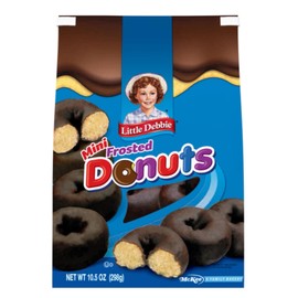 Hostess ⚫️ New Little Debbie Mini Frosted Chocolate Icing Yellow Donuts Box 10.5oz