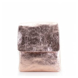 ER Direct Ladies Italian Soft Genuine Leather Medium Flap Cross Body bag Women Fashion Shoulder Bag (Rose Gold)