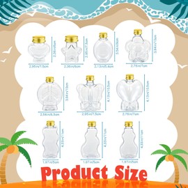 Bokon 20 Pcs Plastic Sand Art Bottles Bulk Sand Containers for Sand Art Containers with Plastic Funnels for DIY Crafts Wedding Birthday Party Decoration, 10 Style Without Sand(Gold Aluminum Cap)