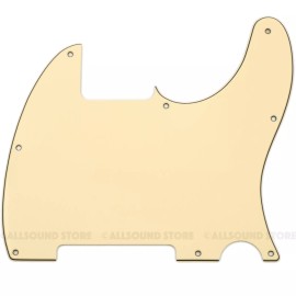 AllSound 3ply Cream Pickguard for USA MIM Standard Fender ESQUIRE Telecaster Tele Guitar
