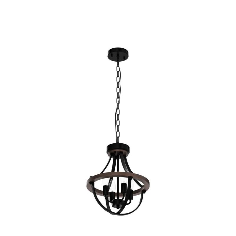 Lanpesting Farmhouse Chandelier, Modern Hanging Pendant Lighting, 4-Light Rustic Ceiling