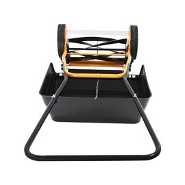 Manual Push Lawn Mower 14-Inch 4-Blade with Grass Catcher, Walk Behind Manual Push Lawn Mower Adjustable Cutting Height