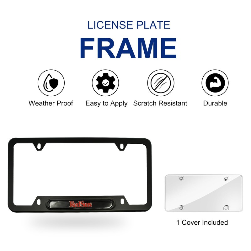 ELECTRONLUMEN Clear License Plate Covers + Aluminum Alloy Frames Combo