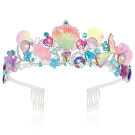 Semato Mermaid Crown Starfish Headband Mermaid Birthday Decorations Seashell Hair Accessories for Girls Mermaid Party Favors