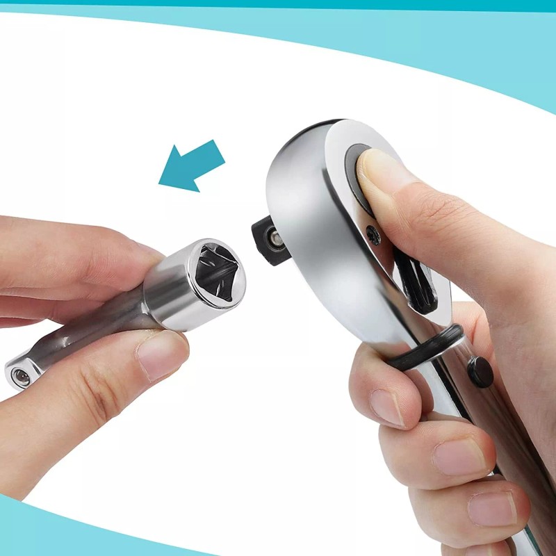 DURATECH 1/2" Drive Click Torque Wrench 160 Ft-lb Socket Adapter