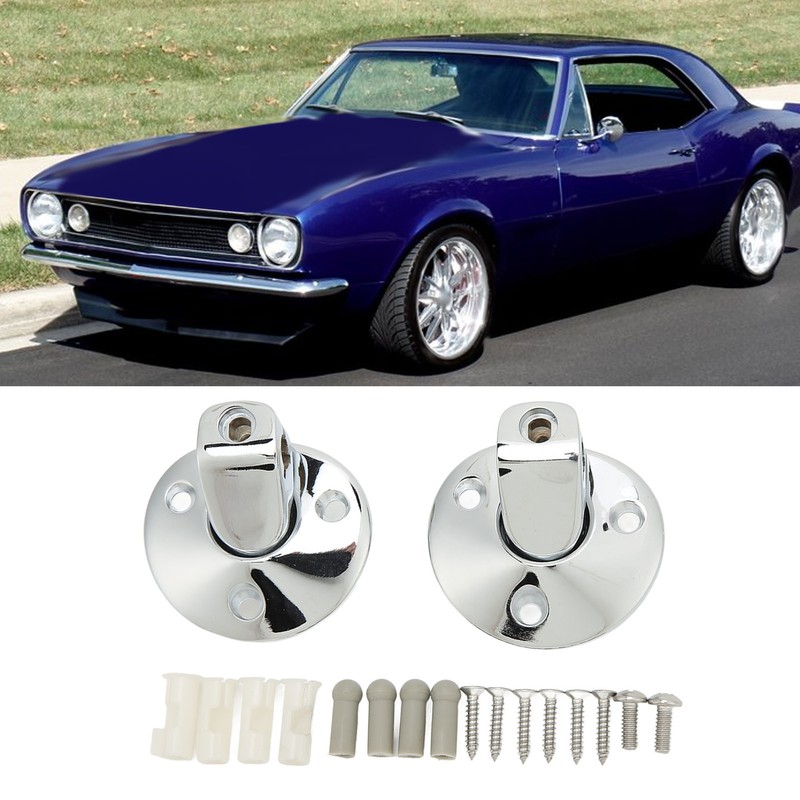 Car Sun Visor Support Brackets with Screw Bushing Chrome Plating