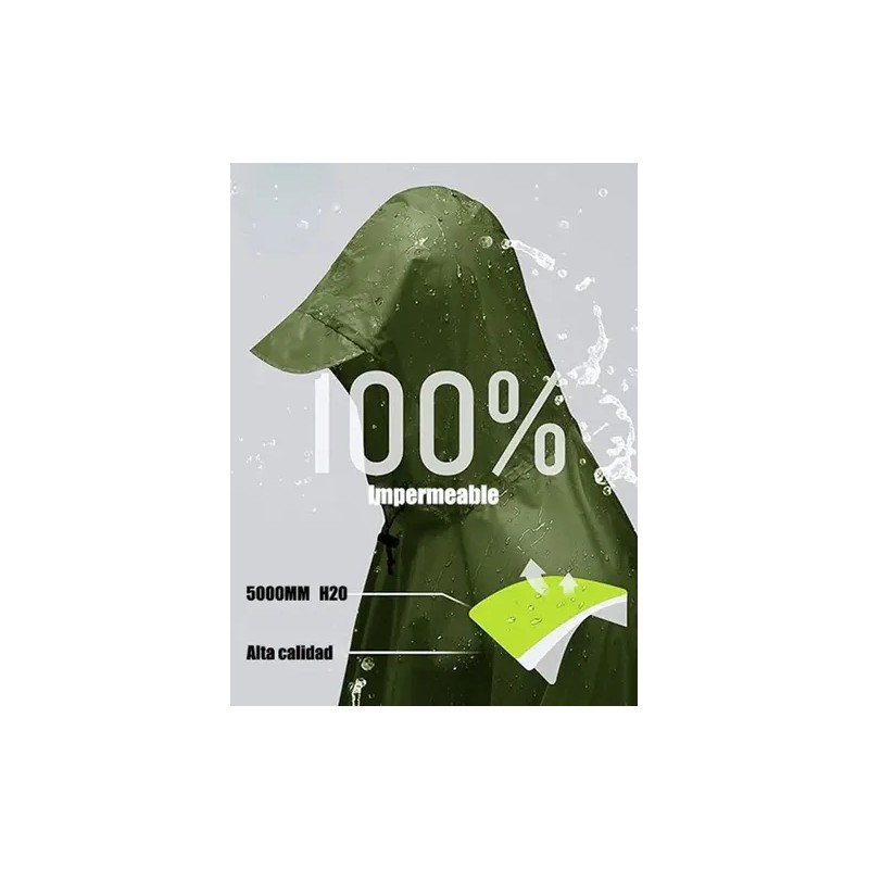 Chubasquero Impermeable Portátil Con Manga Con Capucha