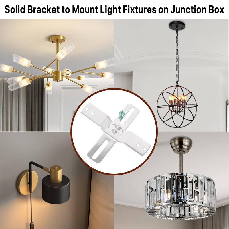 Teemyaa Light Fixture Mounting Brackets, 180° Adjustable Universal Light Crossbar