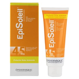 Protector Solar Facial Aclarante FPS 45 – Gel No Graso con Filtros UVA/UVB, Vitamina E y Extractos Naturales – Acabado Sedoso y Sin Brillo de Uso Diario o Bajo Maquillaje para Todo Tipo de Piel