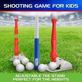 EagleStone T Ball Sets for Kids 3-5, 5-8, Tee Ball Set for Toddlers, Baseball Outdoor Toy Includes 6 Large Balls, Adjustable Teeball Batting Tee, Tball Games for Boys & Girls, Kids Ages 3-12 Years