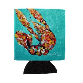 Caroline's Treasures MW1025CC Crawfish Electric Claw Aqua Green Can or Bottle Hugger Cooler Washable Drink Sleeve Collapsible Beverage Insulated Holder, Can Hugger, Multicolor