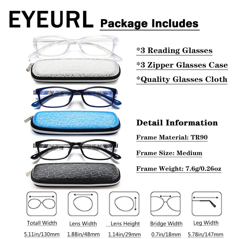 EYEURL - Gafas de lectura para mujer, color morado y