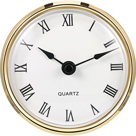 Hicarer 3-1/8 Inch (80 mm) Quartz Clock Fit-up/Insert with Roman Numeral, Quartz Movement (Gold Rim)