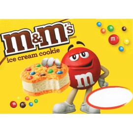 M&M Ice Cream Cookie Vanilla  Sandwich for Ice Cream Truck, Sticker Decal 7"x5"