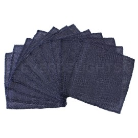 CleverDelights 6 Inch Navy Burlap Squares - 12 Pack - Jute Burlap Fabric - Finished Edges - 6" x 6"