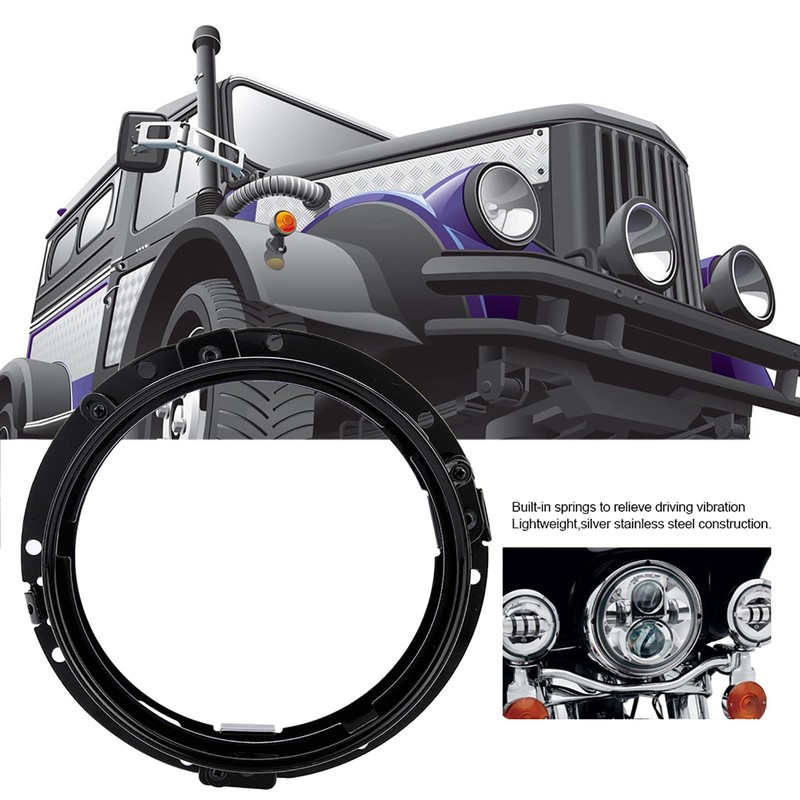 NDNCZDHC Headlight Mounting Brackets, 7 Inch Car Headlight Round Ring