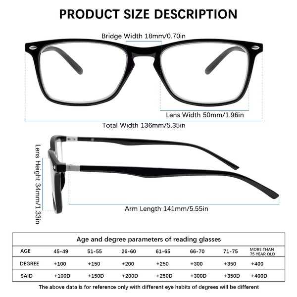 Sumkyle Sumkyle 3 Pack Progressive Multifocus Reading Glasses for Men