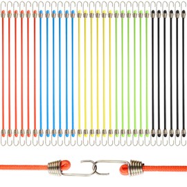 Pack of 30 Expander with Hook Expander and Luggage Straps Bungee Cord with Hooks Luggage Straps with Hooks Rubber Cords with Hooks for Motorcycle Furniture Bicycle Car 5 Colours