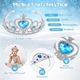 Bonuci 60 Pack Kids Tiara Crown Set Dress up Costume Party Accessories Princess Crown with Heart Stones Princess Tiara Plastic Crown for Little Girls Women Toddler Birthday Party Favors