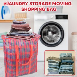 82L Extra Large JUMBO Storage Bags 190GSM for Organizing | Heavy-Duty Laundry Bags with zips for Clothes, Bedding | Durable Laundry Bag with Reinforced Handles. (3 PCS RED)