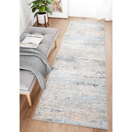 Dripex Modern Abstract Indoor Runner Rug, Washable Soft Fluffy Area Rug 2x6 Hallway Throw Rugs for Living/Kid Rooms Bedroom Laundry Room, Non-Slip Carpet Runner Kitchen Floor Mats for Home, Coral Pink