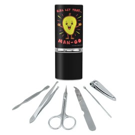 Girl Let That Man Go Mango Funny Humor Stainless Steel Manicure Pedicure Grooming Beauty Care Travel Kit