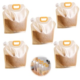 5 Pack Food Storage Bags Moisture Resistant Sealed Bag Standing Large Reusable Sealed Bag with Handle and Cap BPA Free 5L
