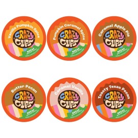 Crazy Cups Coffee 30 KCups Capsules Keurig Caramel Vanilla Pumpkin Pecan DECAF