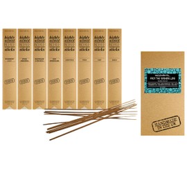 FROM THE WASHING LINE Incense Sticks Set, 8 Scents, 10 Sticks of Each Scent (approx. 15g), 80-100 Minutes Burning Time per Stick, Handmade in the UK, Highly Scented (80 Sticks)
