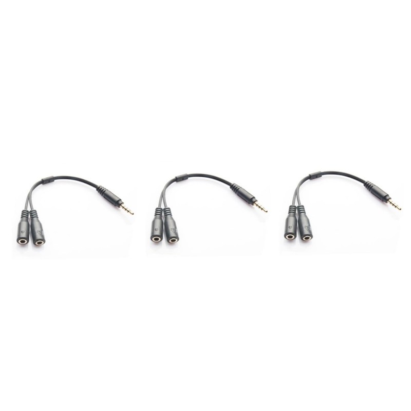jojofuny 3pcs Headset Adapter Splitter for Headphone and Microphone Position