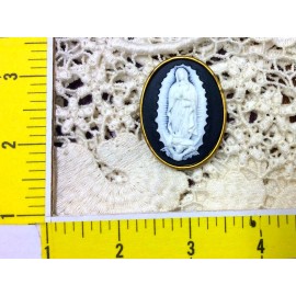 Jen Cameo Our Lady of Guadalupe Virgin Mary Steampunk Sewing Button Pendant CAM49
