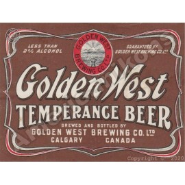 Golden West Temperance Beer NEW Metal Sign:  Calgary, Alberta - Canada