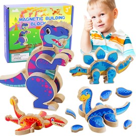 Dinosaur Toy, Dinosaur Assembly Toy Dinosaur Wooden Toy Montessori Toy from 3-6 Years Disassembly Dino Wooden Puzzles Toy Gift for Children 3 4 5 Years Boys Girls
