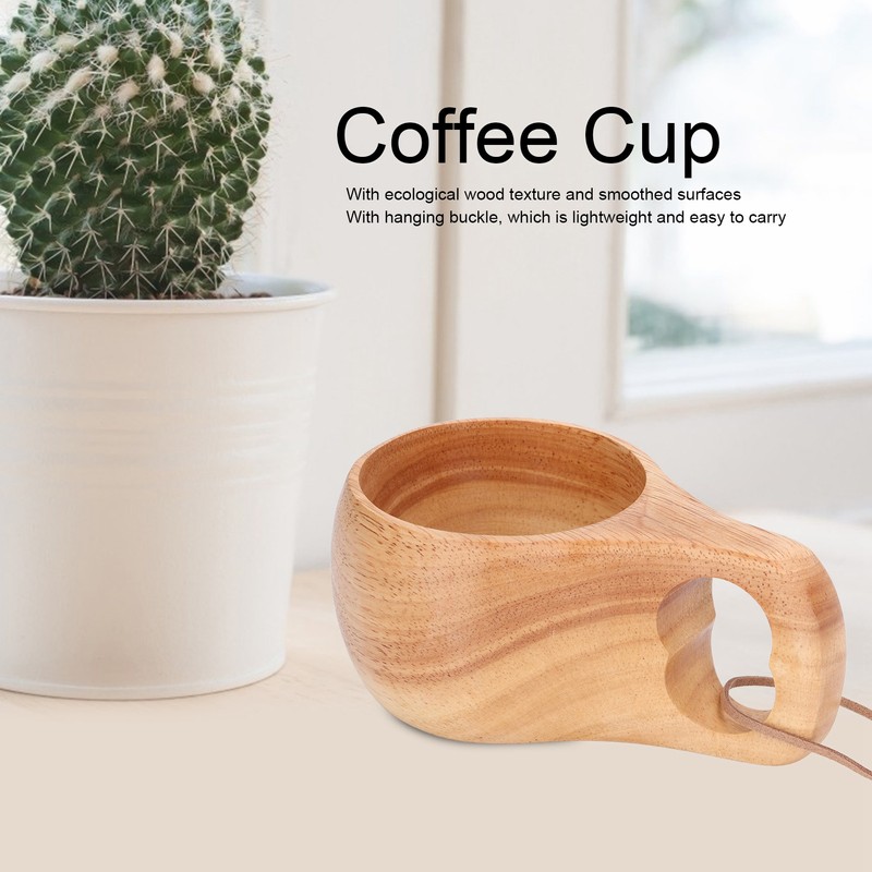 200ml Single Hole Wooden Cup with Hanging Buckle Milk Coffee