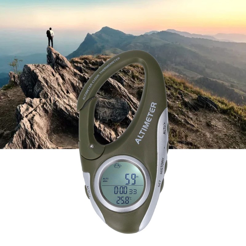 AMTAST Barometer, Altimeter, Thermometer, Metric Altimeter with Backlight, Portable Size
