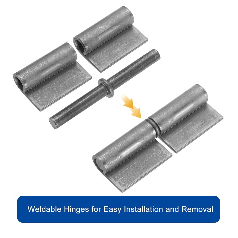 uxcell 2 Pack 3-8/9" x 1-1/3" Weld-on Steel Gate Flag