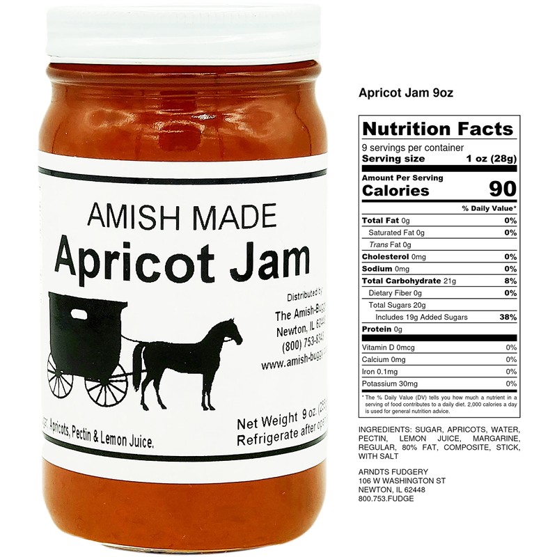 Amish Jam Apricot - 8 Oz Set of Three Jars