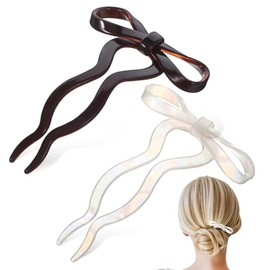 Beaupretty Horquillas Francesas Para El Cabello Con Lazo En Forma De U 2 Piezas Accesorios Para Peinar Moños Y Recogidos Diseño Ligero Y Resistente Para Uso Diario