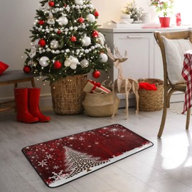 SUABO Christmas Kitchen Floor Mat, Christmas Tree Non-Slip Doormat Kitchen Mats Bath Rugs for Christmas Decor, 39"x20"