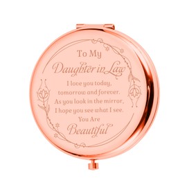 Valentine Day Gifts for Daughter in Law, Daughter in Law Gifts for Her Compact Mirror Daughter in Law Gifts from Mother in Law Future Daughter Birthday Anniversary Wedding Gifts for Daughter-in-Law