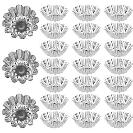 Pack of 25 Cake Moulds, Small Quiche Moulds, Baking Moulds Set, Mini Stainless Steel Tart Mould, Cupcake Muffin Mould, Baking Tool, Tart Mould, Moulds for Pudding, Cakes, Muffin