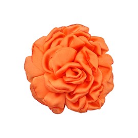 LKingel Dainty Fabric Flower Brooches Large Silk Lapel Pin Elegant Camellia Flower Brooch Pins for Women Classic Formal Occasions Clothing Accessories (Orange)