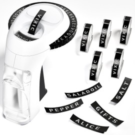 Vixic Embossing Device 3D Labelling Device Retro Labeling Device Vintage with 5 Rolls Black Ribbon Embossing Machine for Home and DIY (Black)