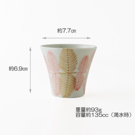 Hasami 急須 Tumbler Set/Easy to Pour Tea Strainer with Pot Free Cup Set Leaf Red Stamped