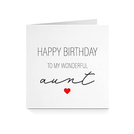 Happy Birthday To My Wonderful Aunt For Her Love Red Heart Birthday Aunty Aunt Cursive Greeting Card A786