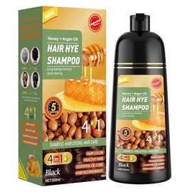 XYZCREATIVE Black Hair Dye Shampoo 3 in 1 for Women & Men 100% Gray Hair Coverage - Herbal Ingredients Natural Plant Hair Color - Hair Dye in Minutes 500ML
