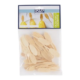 RSVP International Corn On The Cob Holders/Appetizer Picks Set Protect Hands from Heat & Mess, Disposable, 50-Count, Bamboo