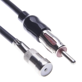 Aftermarket Radio Antenna Adapter by Keple | Vehicle Aerial for select European Radios | Motorola Type DIN Plug Male to ISO Socket