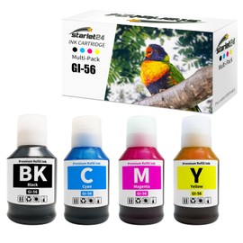 Starlet24 4 x GI-56 ink compatible with Canon GI-56 GI-56BK GI-56C GI-56Y GI-56M for Maxify GX3050 GX4050 GX5050 GX6050 GX7050
