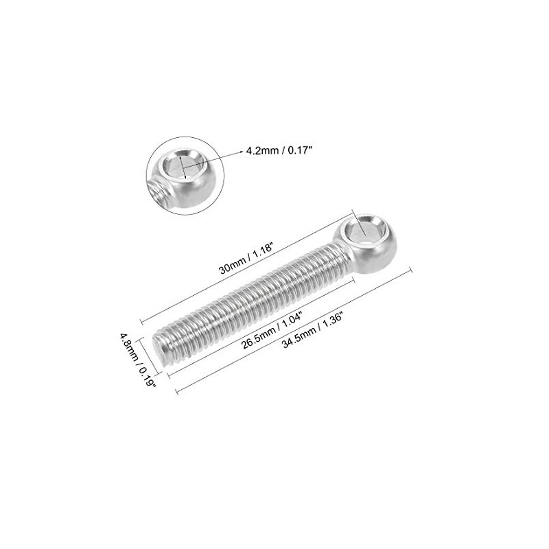 sourcing map 20 Pieces M5 x 30 mm 304 Stainless